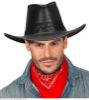 Billede af Svartur Leðurlook Cowboyhattur
