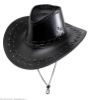 Billede af Svartur Leðurlook Cowboyhattur