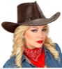 Billede af Brúnur Leðurlook Cowboyhattur