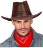 Billede af Brúnur Leðurlook Cowboyhattur