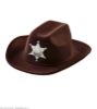 Billede af Brúnur Cowboy hattur við sheriff stjørnu