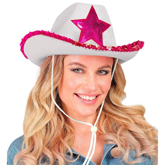 Billede af Cowboy Hattur Hvítur og Reyður