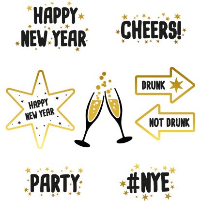 Billede af Glass Decoration Stickers Happy New Year
