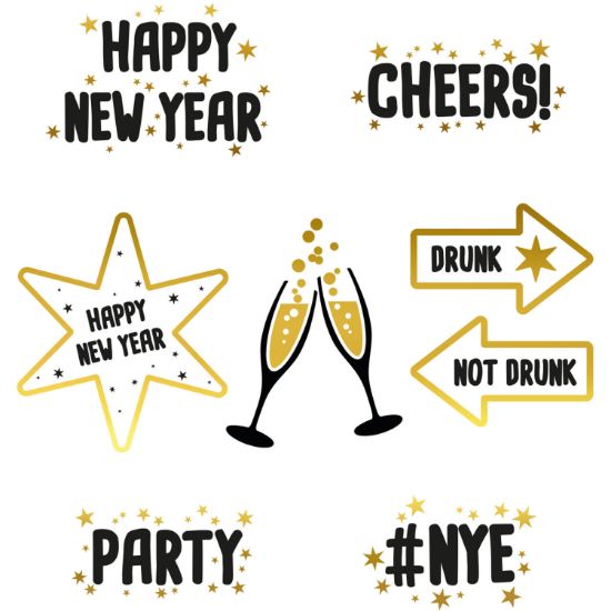 Billede af Glass Decoration Stickers Happy New Year
