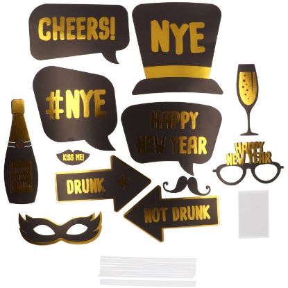 Billede af Photobooth Set Happy New Year 12 stk