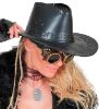 Billede af Svartur Leðurlook Cowboyhattur