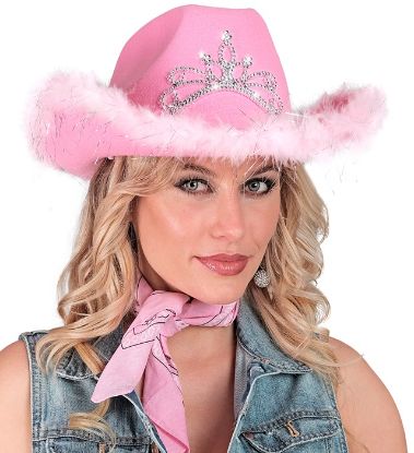 Billede af Party Cowboy Hattur við Tiara Pink