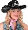 Billede af Party Cowboy Hattur við Tiara Svartur