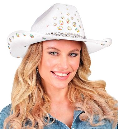 Billede af Cowboy Hattur við Diamantum Hvítur