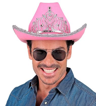 Billede af Cowboy Hattur við Tiara Hvítur