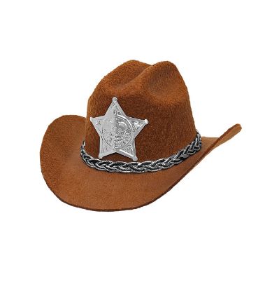 Billede af Cowboy Mini Hattur við Sheriff Stjørnu Brúnur