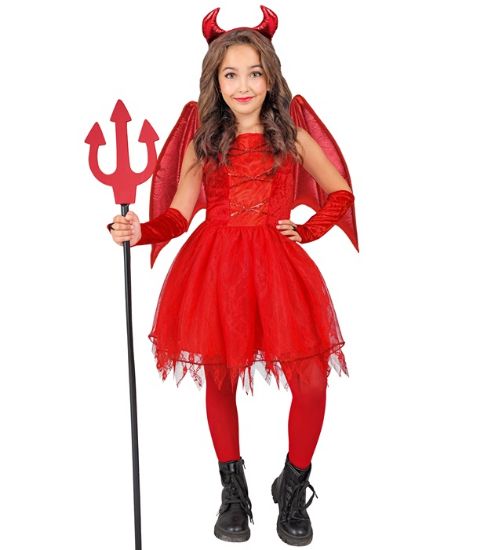 Billede af Djevul Kjóli hali veingir horn (116cm / 3-5 ár)