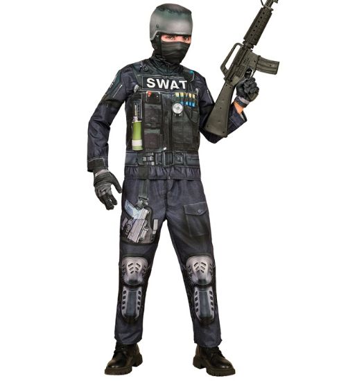 Billede af SWAT (Fast Costume) Jakki,buksur (140cm / 8-10 ár)