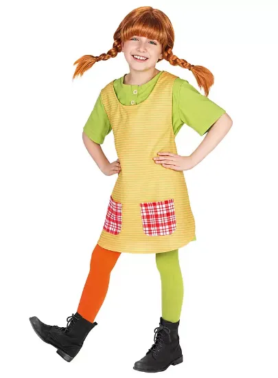 Billede af Pippi Longstocking Costume (122-128 / 4-7 ár)