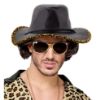Billede af Svartur Leðurlook Leo Cowboyhattur