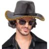 Billede af Svartur Leðurlook Leo Cowboyhattur