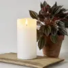 Billede af LED Blokkljós, Flamme Rustic, Hvítt, 7,5x10 cm