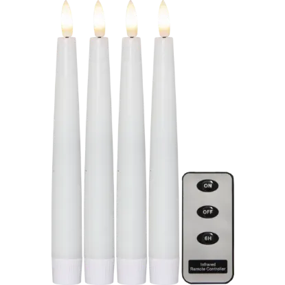 Billede af LED Stakaljós, Flamme Slim, Hvítt, 2,1x20cm, 4 stk