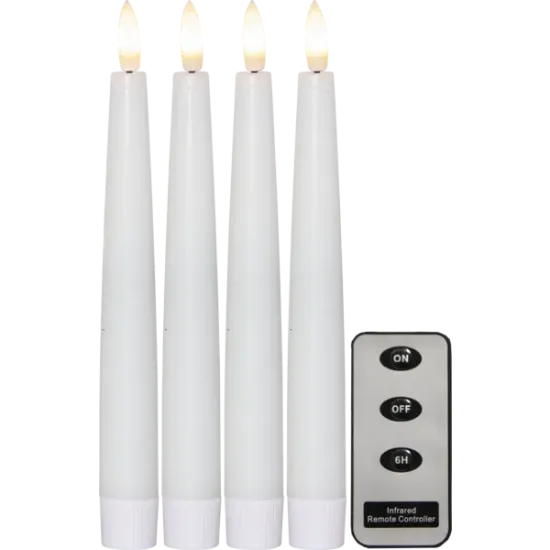 Billede af LED Stakaljós, Flamme Slim, Hvítt, 2,1x20cm, 4 stk