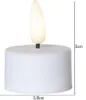 Billede af LED Fýrfatsljós, Flamme, Hvítt, 3,8x5cm, 2 stk
